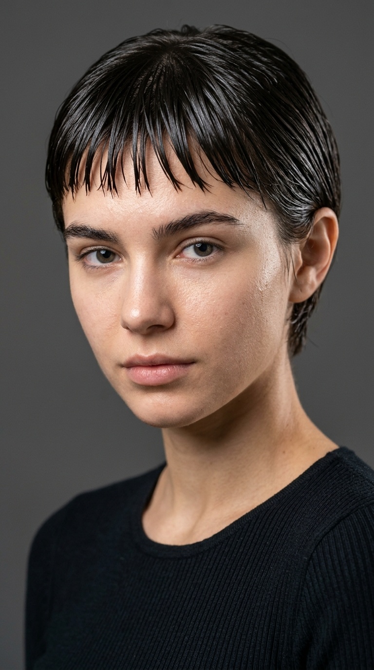 Wet-Look Micro Bangs