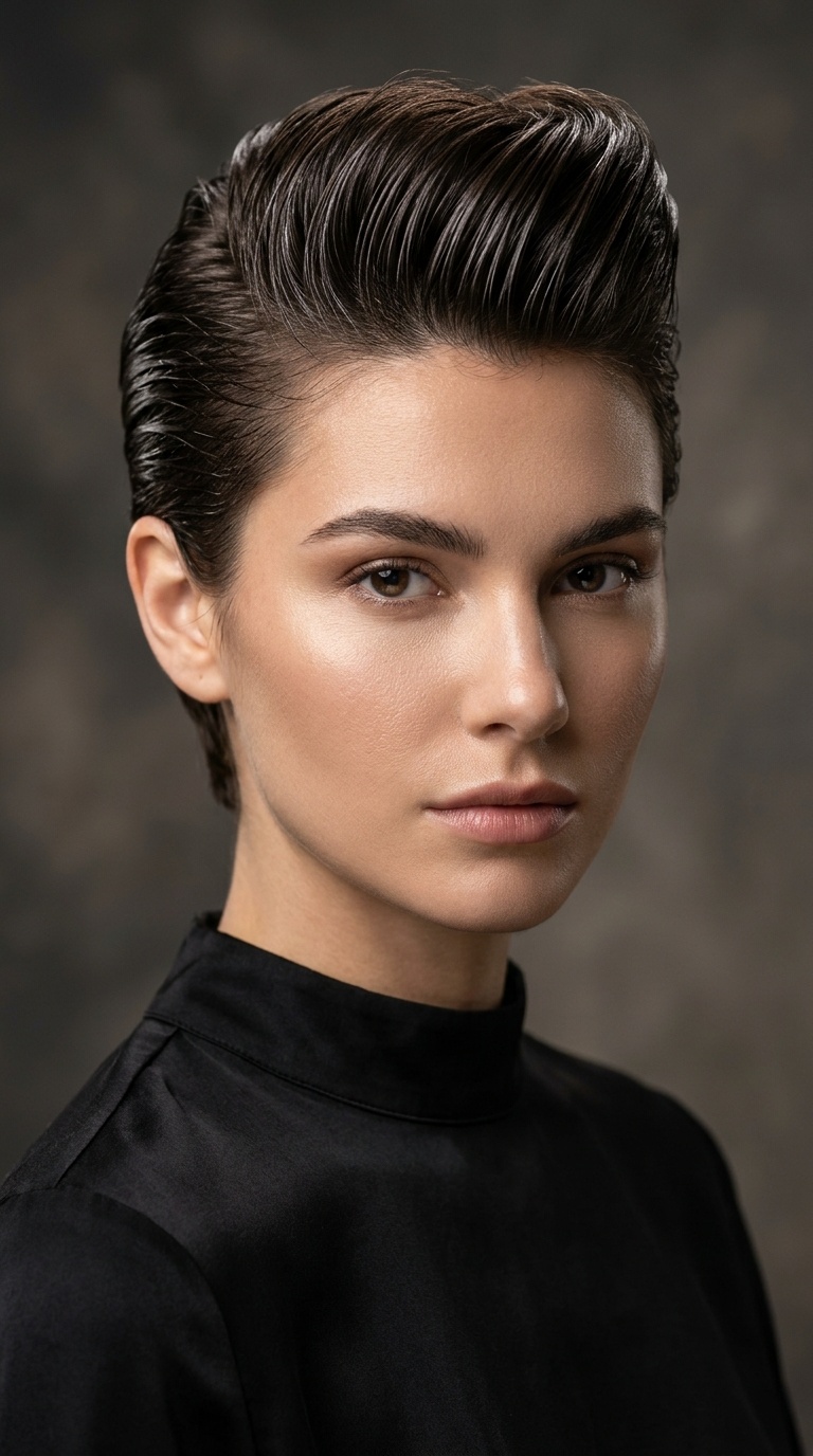 Wet-Look Pompadour