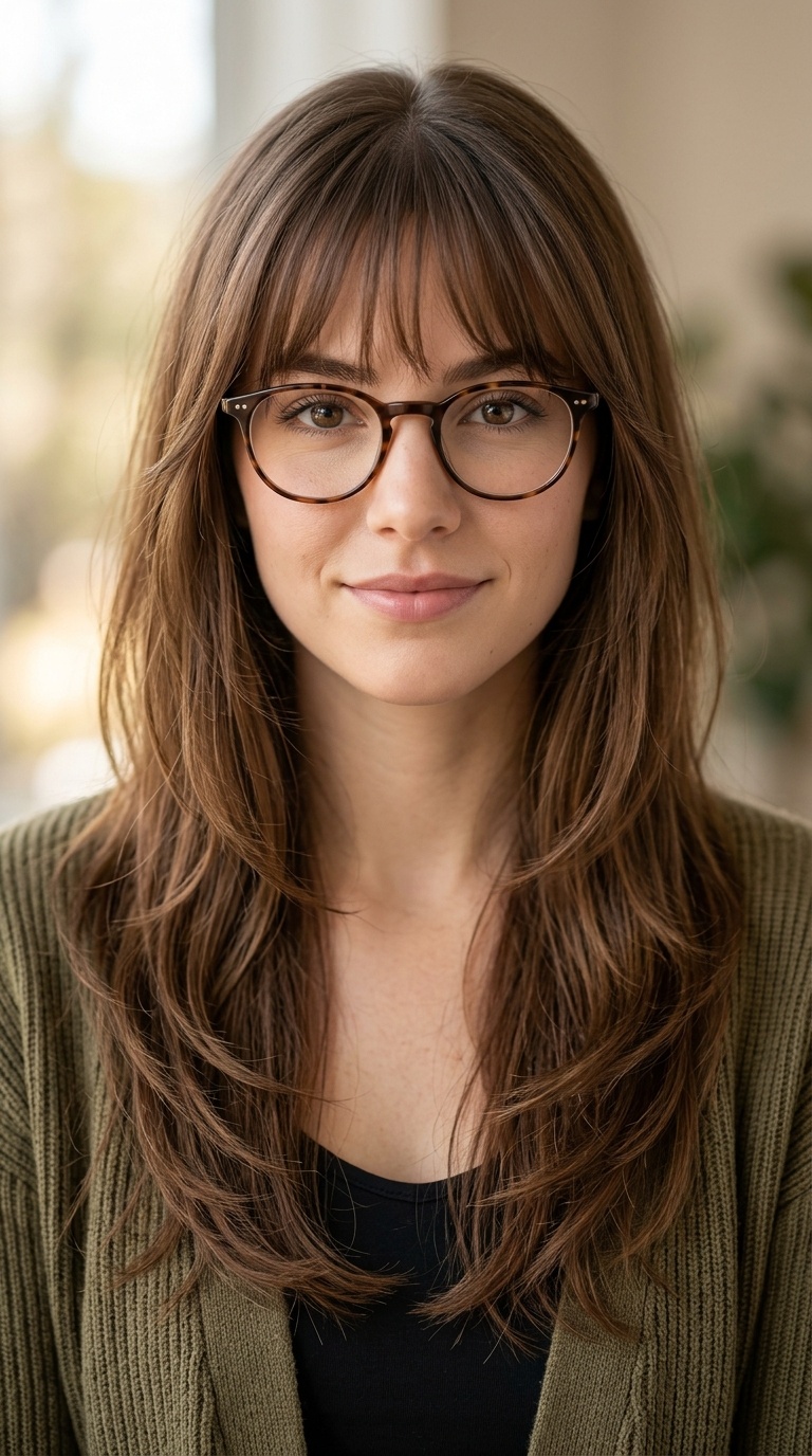 Wispy Bangs with Long Layers