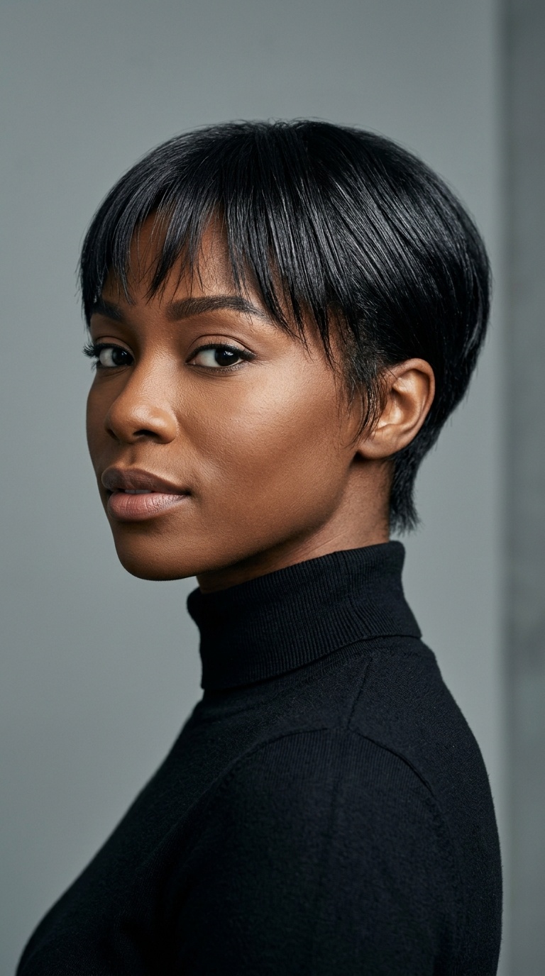 Wispy Bangs with Tapered Nape