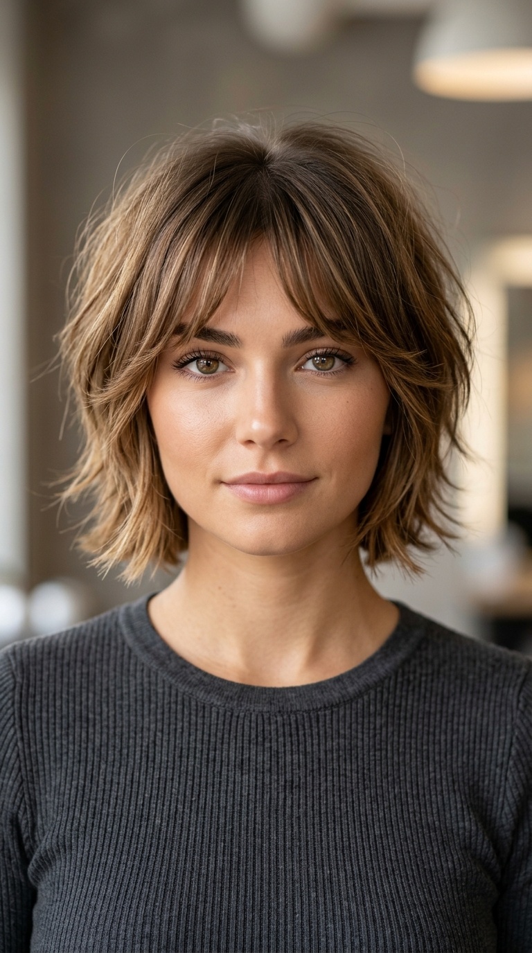 Wispy Shag with Curtain Bangs