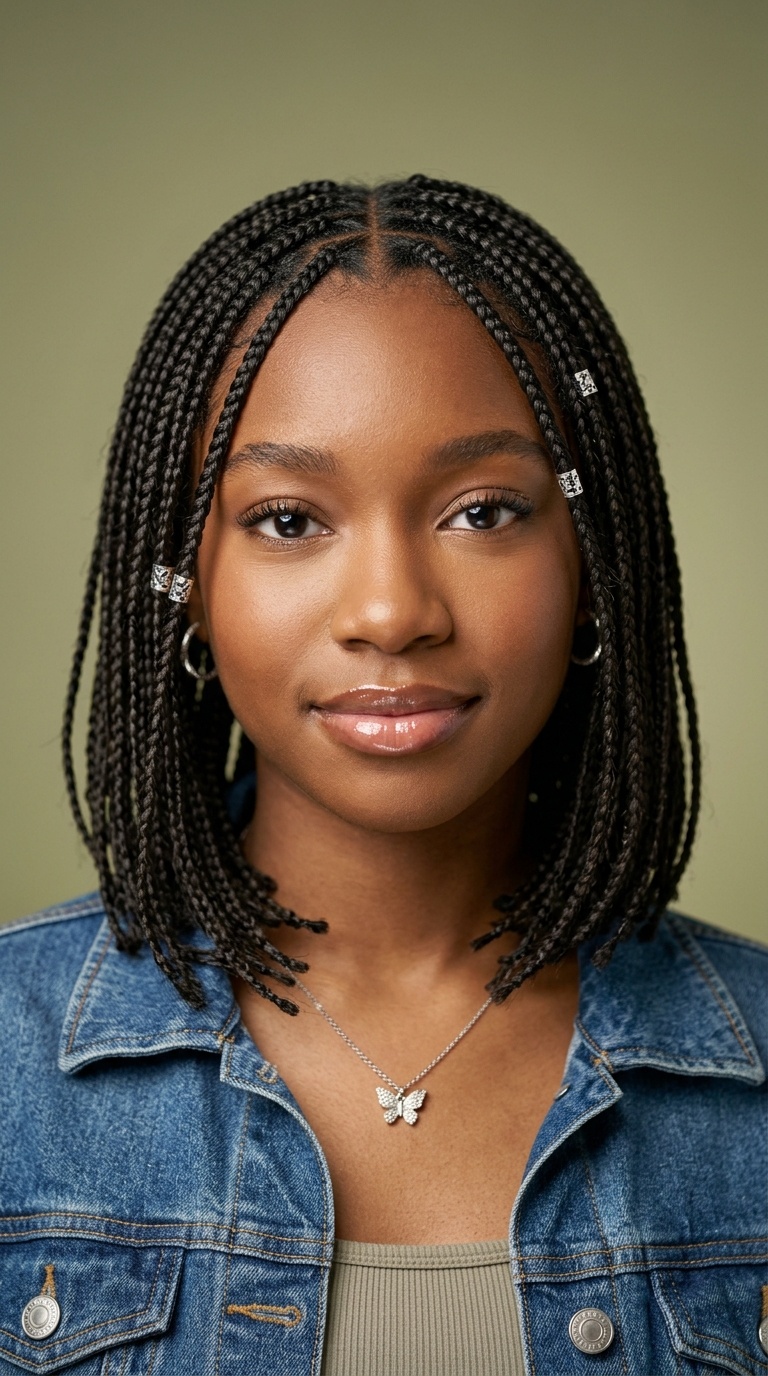 Y2K Micro-Front Braids