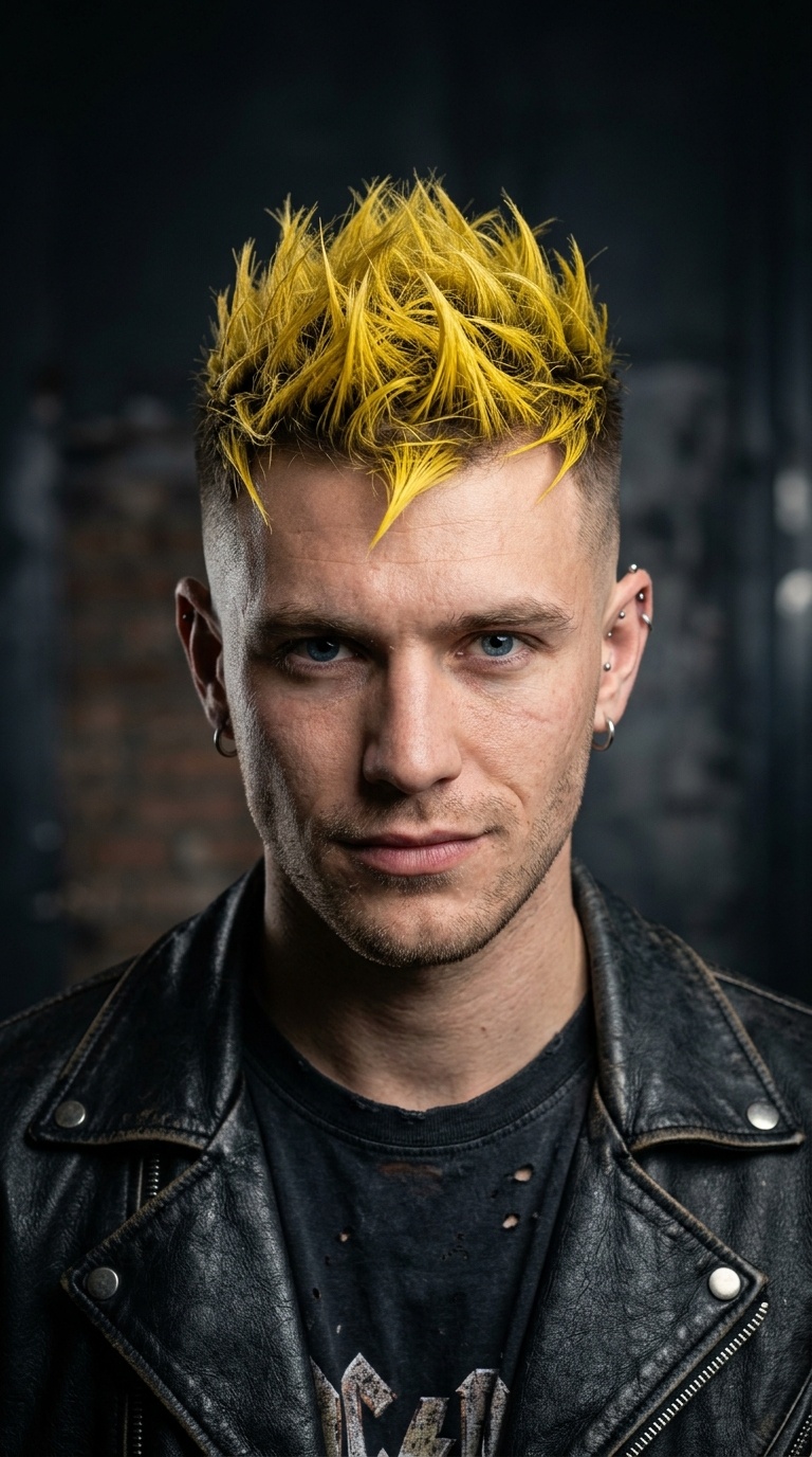Yellow Hazard Spiky Faux Hawk