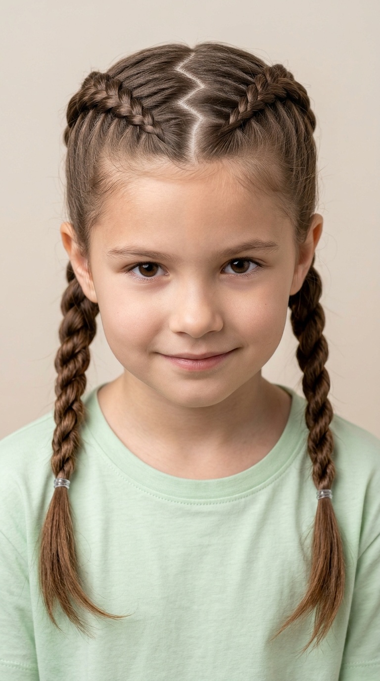 Zig-Zag Part Dutch and Rope Braids