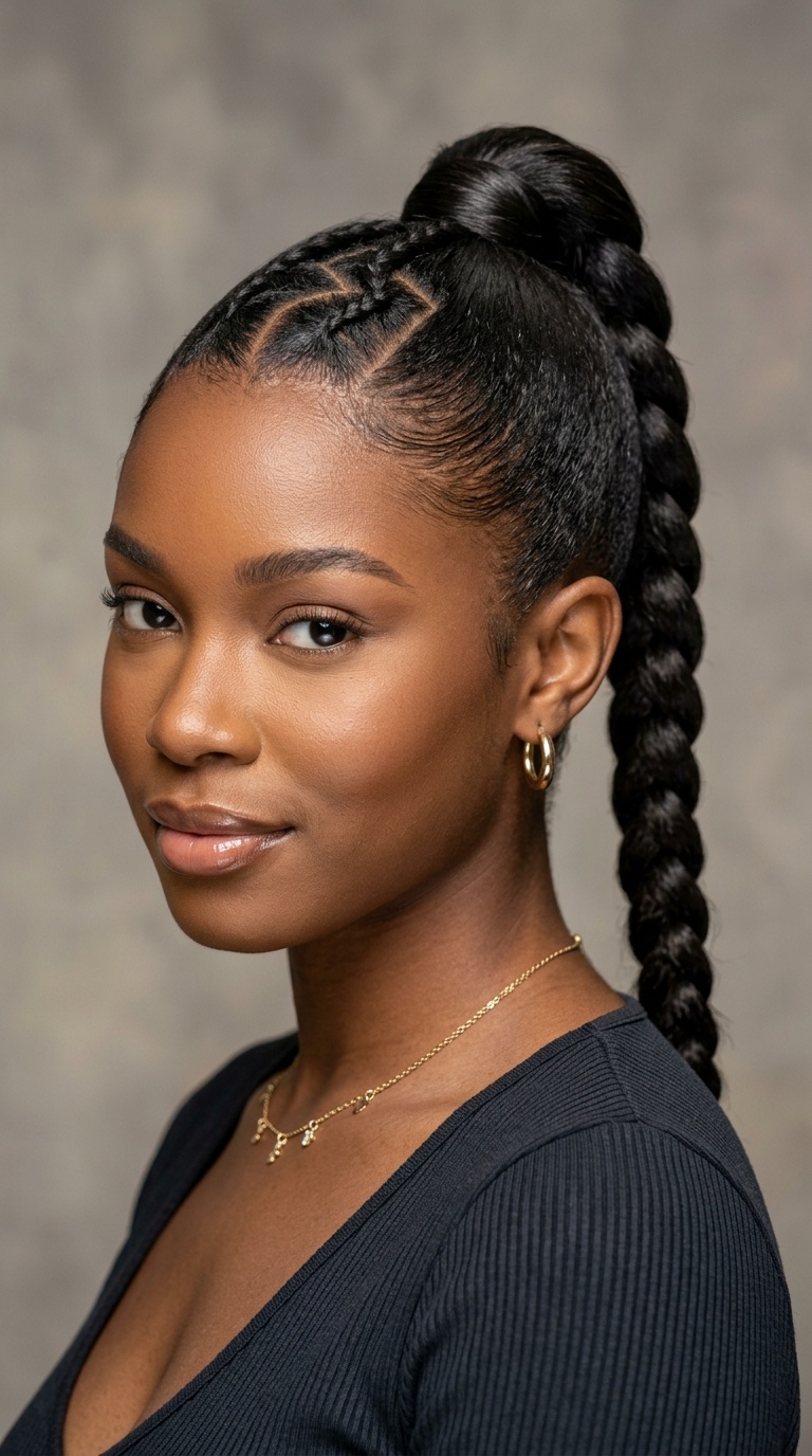 Zig-Zag Part Ponytail