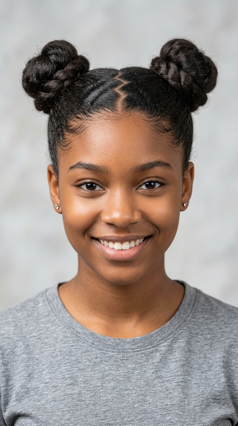 Zig-Zag Part with Twin Buns