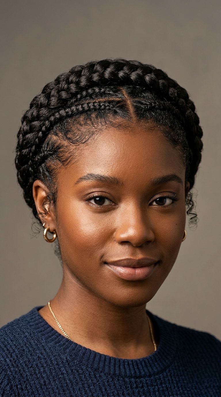 Zig-Zag Parted Braided Crown