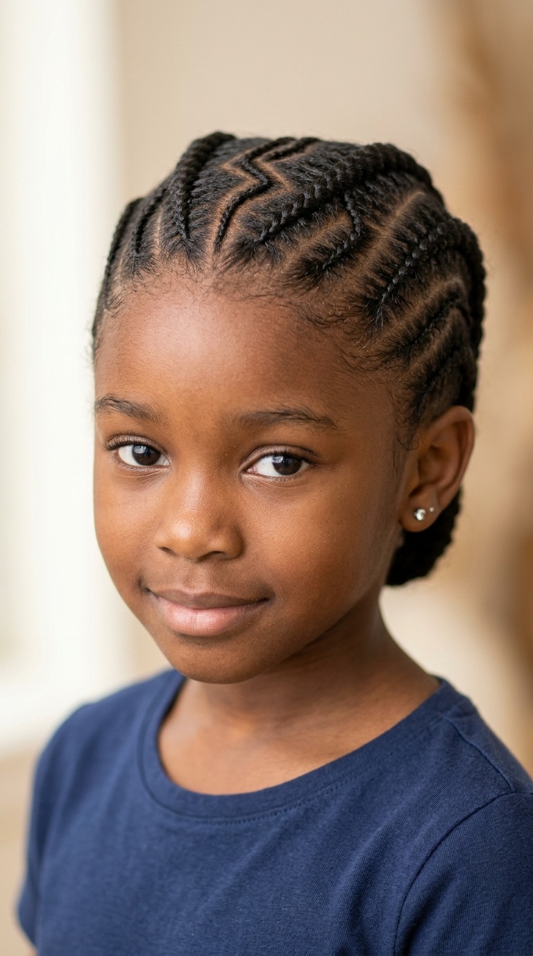Zig-Zag Parted Cornrows