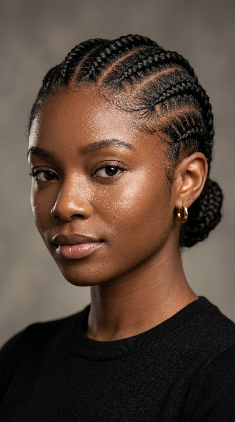 Zig-Zag Parted Cornrows