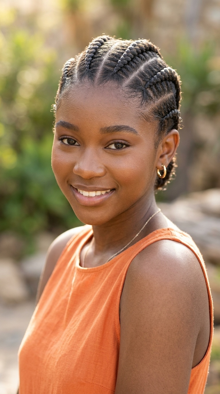 Zig-Zag Parted Cornrows