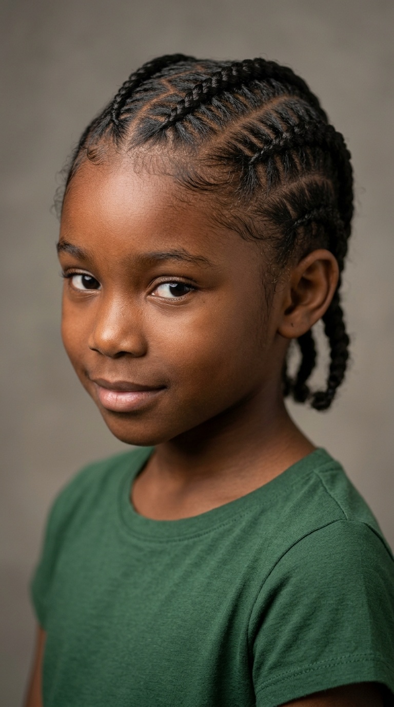 Zig-Zag Parted Cornrows