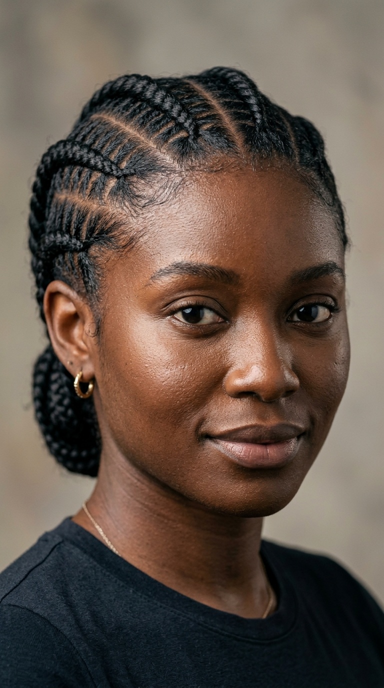 Zig-Zag Parted Cornrows