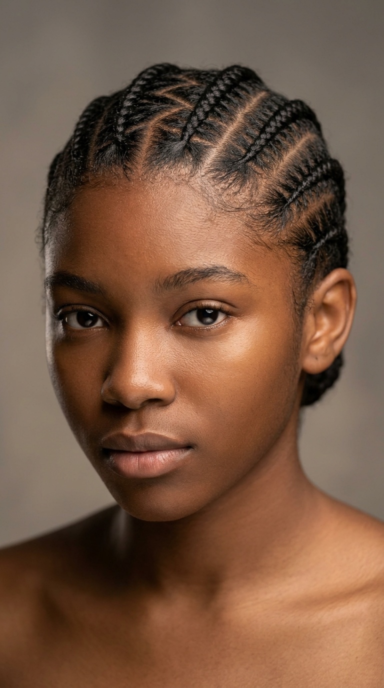 Zig-Zag Parted Cornrows