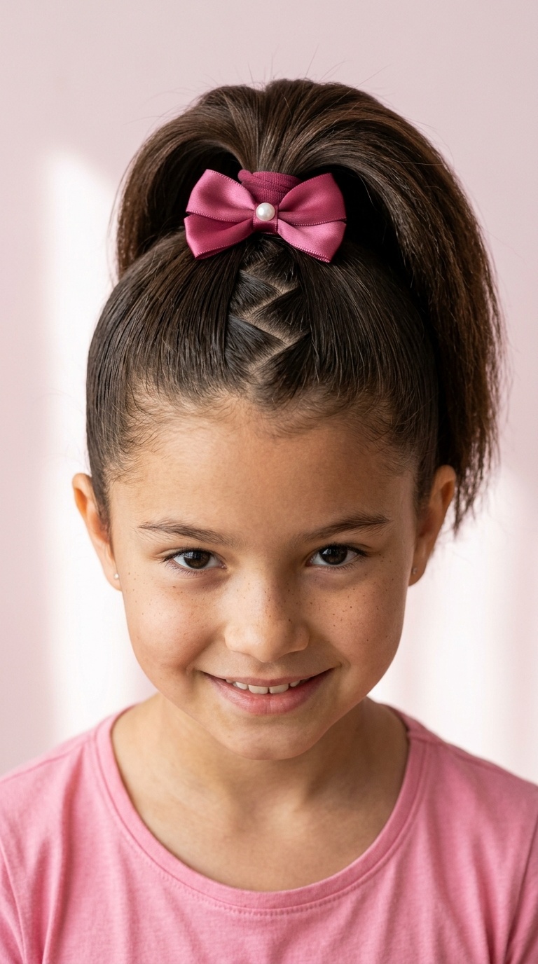 Zig-Zag Parted High Ponytail