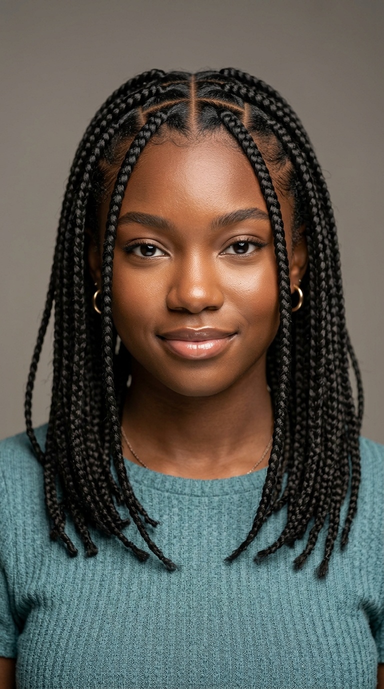 Zig-Zag Parting Box Braids