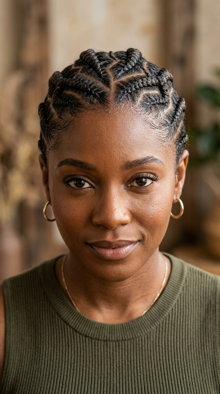 Zig-Zag Parting Cornrows