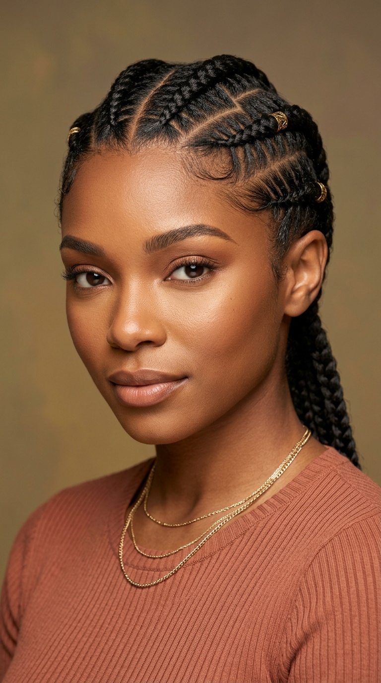 Zig-Zag Parting Cornrows