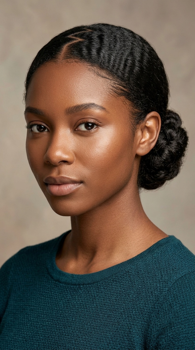 Zig-Zag Parting Low Bun
