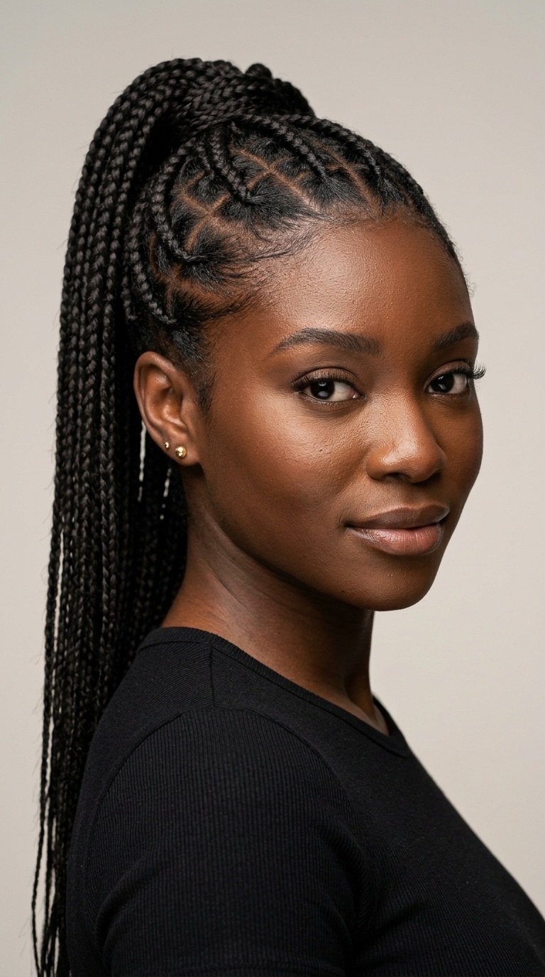 Zig-Zag Parting Ponytail